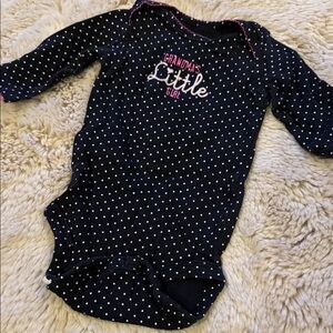 Carters Grandmas Little Girl Charming Navy Polka Dot Bodysuit for Baby 3m